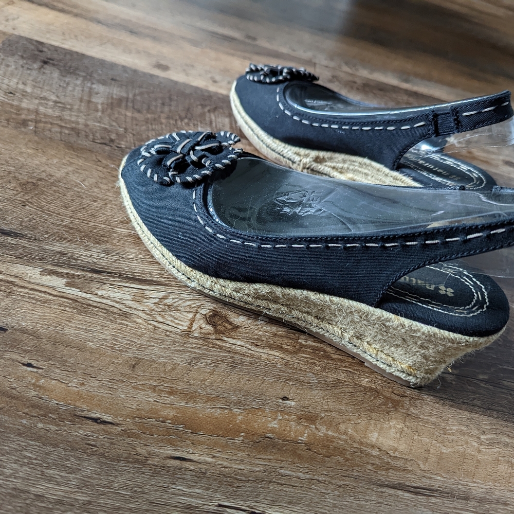 Black Wedge Sandals